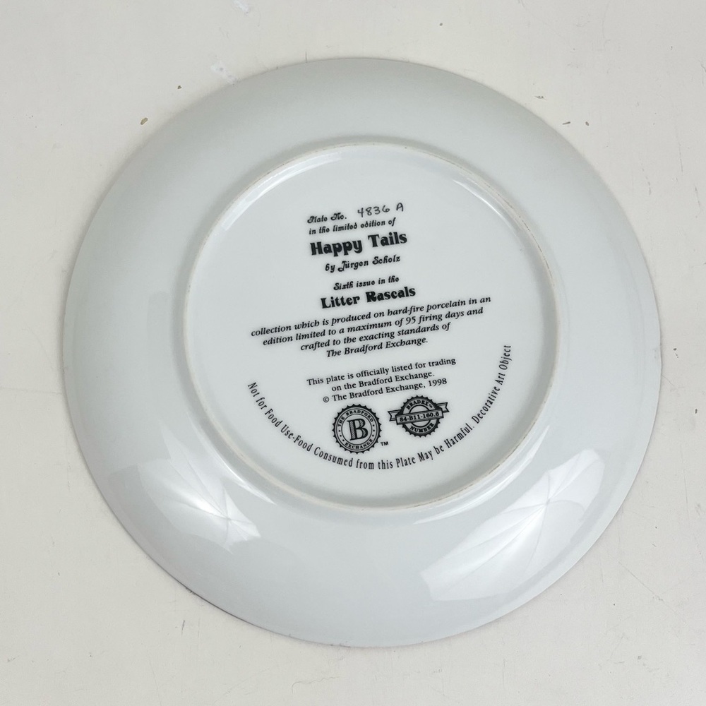 Vintage “Happy Tails ” Litter Rascals Collectors Plate - Picture 6 of 7